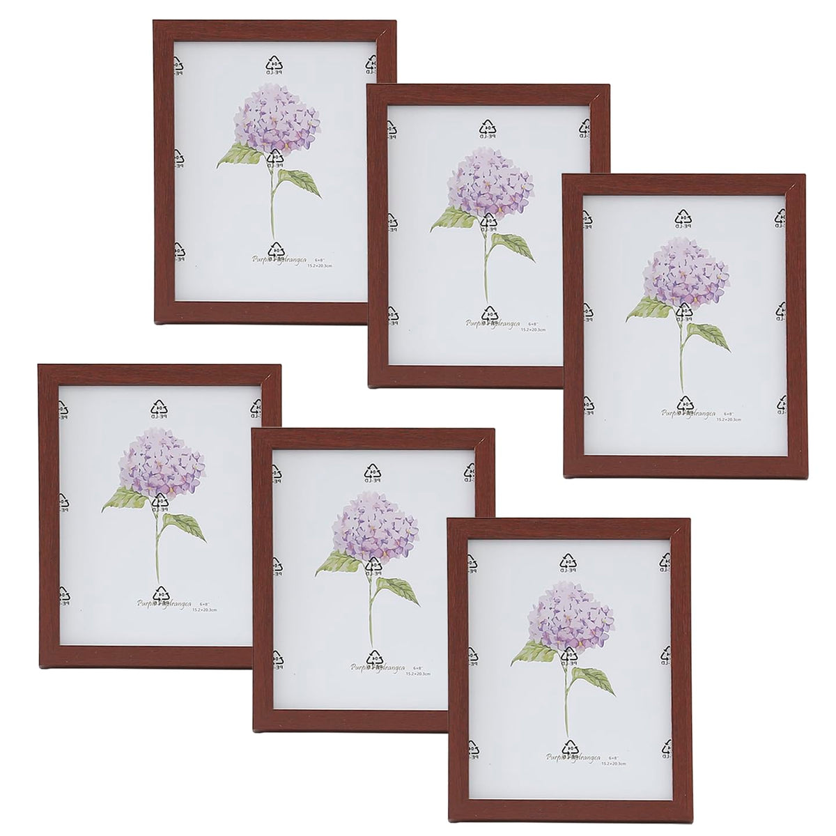 Kuber Industries Photo Frame For Home D?cor|Use Horizontal & Vertical|Crystal Clear Glass|Perfect For Home, Office And Shop "16.7x21.8CM"-Pack of 6 (Brown)