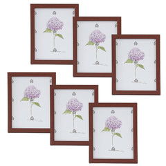 Kuber Industries Photo Frame For Home D?cor|Use Horizontal & Vertical|Crystal Clear Glass|Perfect For Home, Office And Shop "16.7x21.8CM"-Pack of 6 (Brown)