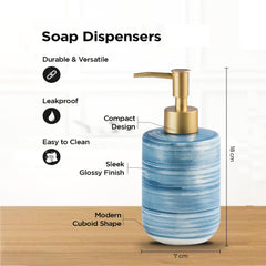 Heart Home Liquid Soap Dispenser | Handwash Soap Dispenser | Soap Dispenser for Wash Basin | Shampoo Dispenser Bottle | Bathroom Dispenser Bottle | 350 ML | Blue