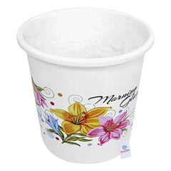 Heart Home Flower Print Plastic Dustbin/Garbage Bin/Waste Bin, 7 Liters (White)-HEART10895,Standard