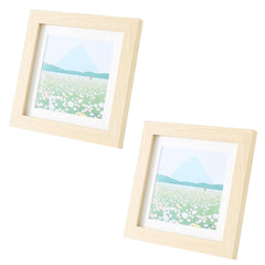 Kuber Industries Photo Frame For Home Décor|Use Horizontal & Vertical|Crystal Clear Glass|Perfect For Home, Office And Shop "18.2x18.2CM"-Pack of 2 (Natural)