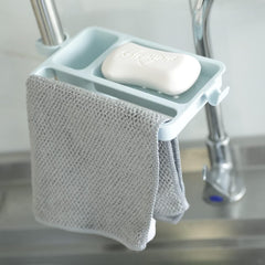 Homestic Pack of 3 Kitchen Organizer with Soap Holder|Premium PP|Durable & Sturdy|DIY Self-Adhesive Design|Multipurpose Bathroom Shelf|Smart Drainage Holes|TM18005|Blue