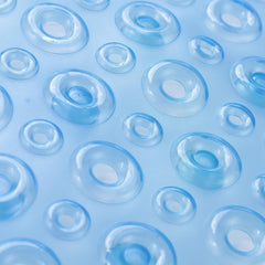 Kuber Industries Bath Mat | PVC Bathroom Mat | Shower Bath Mat | Floor Tub Mat | Bathroom Oval Mud Mat | Anti-Skid Shower Bathroom Mat | Q-01A | Blue