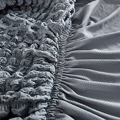 Kuber Industries Pack of 2 Sofa Cover | 3-Seater Sofa Cover | Sofa Chair Cover | Couch Cover for Hall | Universal Sofa Slipcover | Elastic Spandex Sofa Cover for Living Room | 3SSC004 | Silver Grey