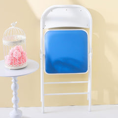 Urbane Home Folding Chair Office Chair Meeting Room Training Chair Student Dormitory Backrest Chair Reading Chair Iron Dining Chair Makeup Chair Furniture,Blue