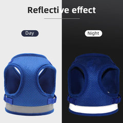 Kuber Industries Reflective Dog Harness with Adjustable Leash|Breathable Polyester Mesh Fabric |Medium Size|HT-844|Comfortable No-Pull Grip|Quick Release Buckles|Easy On-Off Harness|Blue (Pack of 6)