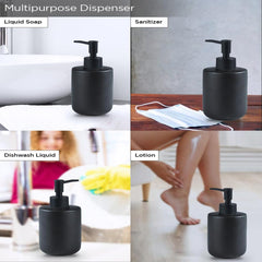 Homestic Liquid Soap Dispenser | Handwash Soap Dispenser | Soap Dispenser for Wash Basin | Shampoo Dispenser Bottle | Bathroom Dispenser Bottle | 350 ML | Black