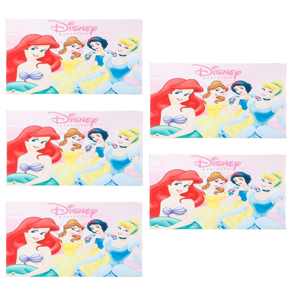 Kuber Industries Disney Princess Microfiber Soft Kids Bath Towel-Pack of 5 (Multi)