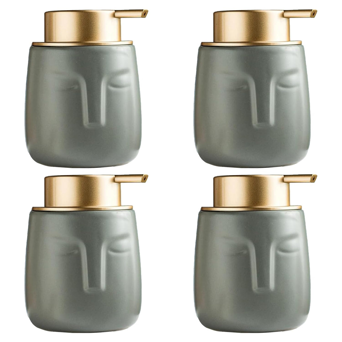 Kuber Industries Liquid Soap Dispenser | Handwash Soap Dispenser | Soap Dispenser for Wash Basin | Shampoo Dispenser Bottle | Bathroom Dispenser Bottle | Pack of 4 | ZX014GY | 350 ml | Gray