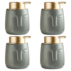 Kuber Industries Liquid Soap Dispenser | Handwash Soap Dispenser | Soap Dispenser for Wash Basin | Shampoo Dispenser Bottle | Bathroom Dispenser Bottle | Pack of 4 | ZX014GY | 350 ml | Gray