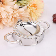 Kuber Industries Pack of 4 Stainless Steel Dumpling Maker | Dumpling Wrapper Mold for Kitchen | Momos Maker | Gujiya Maker | Manual Dumpling Maker | GS-K0028S | Silver