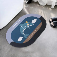 Kuber Industries Bath Mat | PVC Bathroom Mat | Shower Bath Mat | Floor Tub Mat | Diatom Mud Oval Mat | Anti-Skid Shower Bathroom Mat | CF-220821 |Pack of 3| Multi