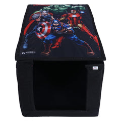 Heart Home Marvel Avengers Shirt Stacker|Foldable Shirt Stacker for Cloth|Non-Woven Wardrobe Organizer for Home With Lid|Pack of 3 (Black)