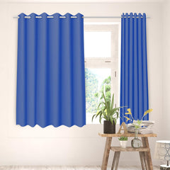 Kuber Industries Set of 2 100% Darkening Black Out Curtain I 5 Feet Window Curtain I Insulated Heavy Polyester Solid Curtain|Drapes with 8 Eyelet for Home & Office (Blue)