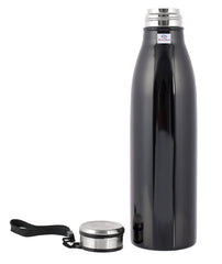 Heart Home Lightweight Odour Free Stainless Steel Fridge Water Bottle/Refrigerator Bottle/Sports Bottle, 750 ML- Pack of 2 (Black)-HS42KUBMART25196