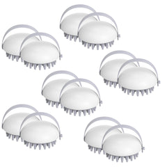 Kuber Industries Hair Massager Brush | Soft Silicone Bristles | Shampoo Brush for Hair Washing | Scalp Massager | Massager Brush For Dandruff | 12 Piece | Pack of 4 | XJWTEU | White
