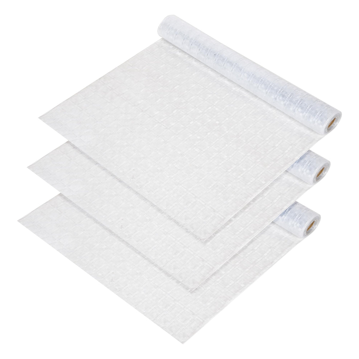 Heart Home Shelf Liner | Kitchen Cabinet Shelf Protector | Kitchen Liners for Cabinets and Drawers | Drawer Liner Mat | Check-Design Shelf Liner Roll | Cabinet Mat | 3 MTR | Pack of 3 | Transparent