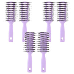 Kuber Industries Hair Brush | Flexible Bristles Brush | Hair Brush with Paddle| Suitable For All Hair Types | Round Vented Hair Brush | 6 Piece | Pack of 2 | C13-X-PURP | Purple