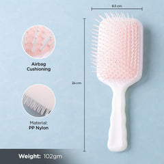 Kuber Industries Hair Brush | Bristles Brush | Hair Brush with Paddle | Detangles Hair Brush | Suitable For All Hair Types | Hair Brush Styling Hair | Pack of 6 | XH45PNK | Pink