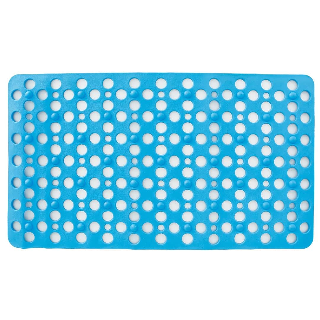 Urbane Home Bathroom Mat|Anti Slip Mat for Bathroom Floor|Durable,Wear Resistant & Easy to Maintain|Foot Massager Door Mat with Water Drainage Holes|HY-03|40 x 70 cm,Sky Blue