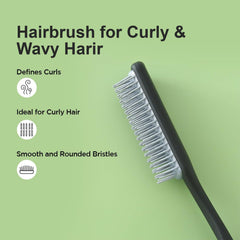 Kuber Industries Hair Brush | Flexible Bristles Brush | Hair Brush with Paddle | Straightens & Detangles Hair Brush | Suitable For All Hair Types | Small | Set of 2 | Black & Purple