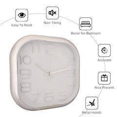 Homestic Wall Clock | Fancy Watch Wall Clocks | Office Wall Clock | Clock for Living Room | Clock for Bedroom | Clock for Hall | Machinery-Quartz | 12 Inch | 2016B-Silver