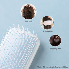 Kuber Industries Hair Brush | Bristles Brush | Hair Brush with Paddle | Detangles Hair Brush | Suitable For All Hair Types | Hair Brush Styling Hair | 6 Piece | XH45BLE | Pack of 3 | Blue