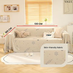 Kuber Industries Decorative Chenille Sofa throw|Throw for Sofa, Bed & Couch|Ideal for Indoor & Outdoor "70x51" Inches-Pack of 5 (Off White)