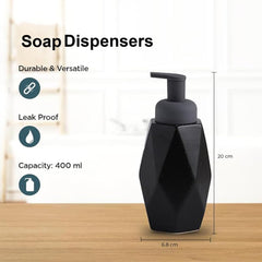 Heart Home Foam Soap Dispenser | Stoneware | Ceramic Handwash Bottle for Kitchen | Soap Dispenser for Wash Basin | Bathroom Accessories (Pack of 3)