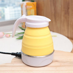 Homestic Foldable Electric Kettle 600 ML | Silicone Body With 304-Stainless Steel Base | Leak Proof Design | Multipurpose Portable Electric Kettle for Travel, Office & Home | 600W | Yellow