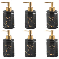Kuber Industries Liquid Soap Dispenser | Handwash Soap Dispenser | Soap Dispenser for Wash Basin | Shampoo Dispenser Bottle | Bathroom Dispenser Bottle | 350 ml | Pack of 6 | Black