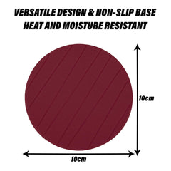 Kuber Industries Coaster | Round Drink Coasters | Foam Tea Coasters for Kitchen | Coasters for Dining Table | Office Desk Coasters | Lining Round Coaster | 12 Piece Set | Red