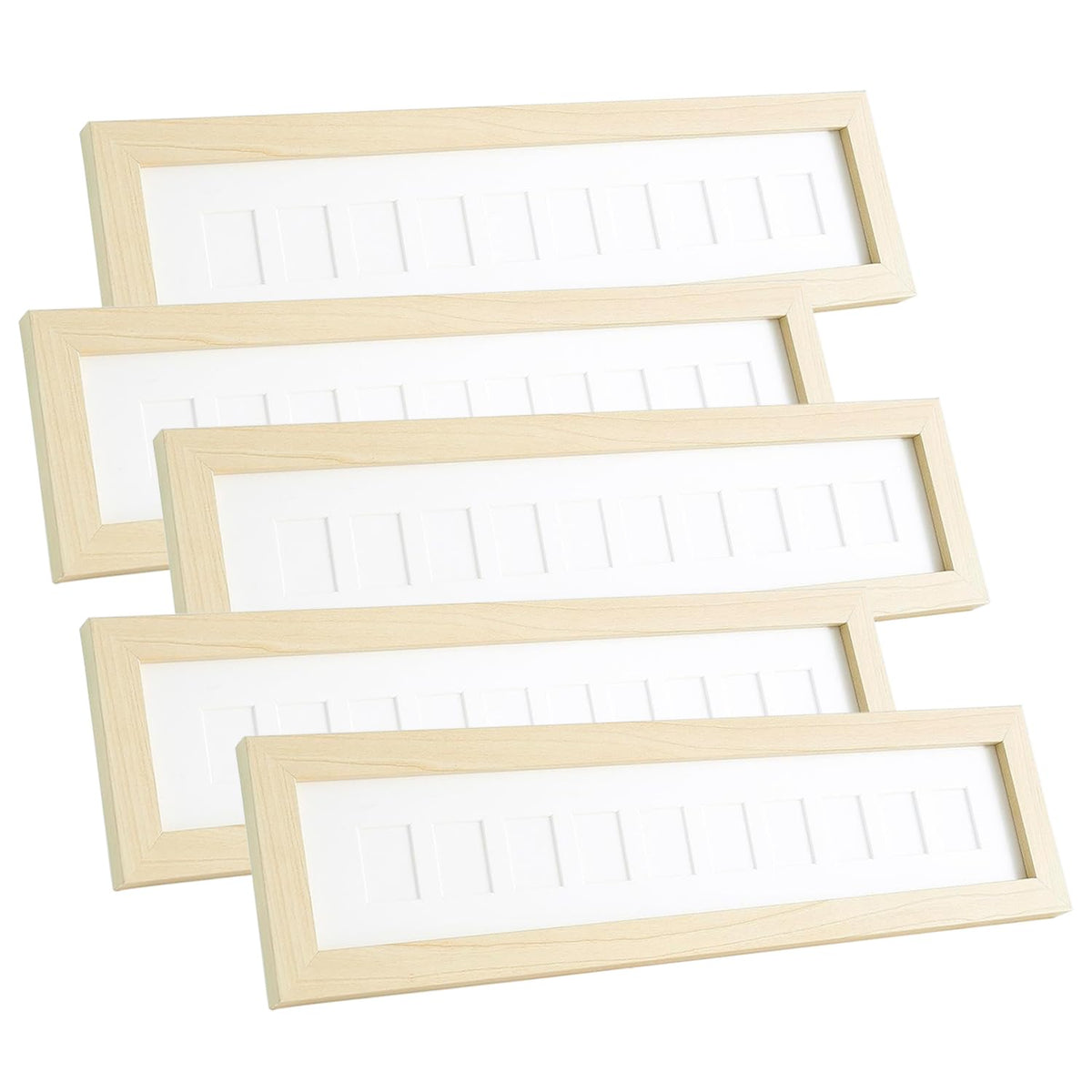 Kuber Industries Photo Frame For Home Décor|Use Horizontal & Vertical|Crystal Clear Glass|Perfect For Home, Office And Shop "43x11.5CM"-Pack of 5 (Cream)