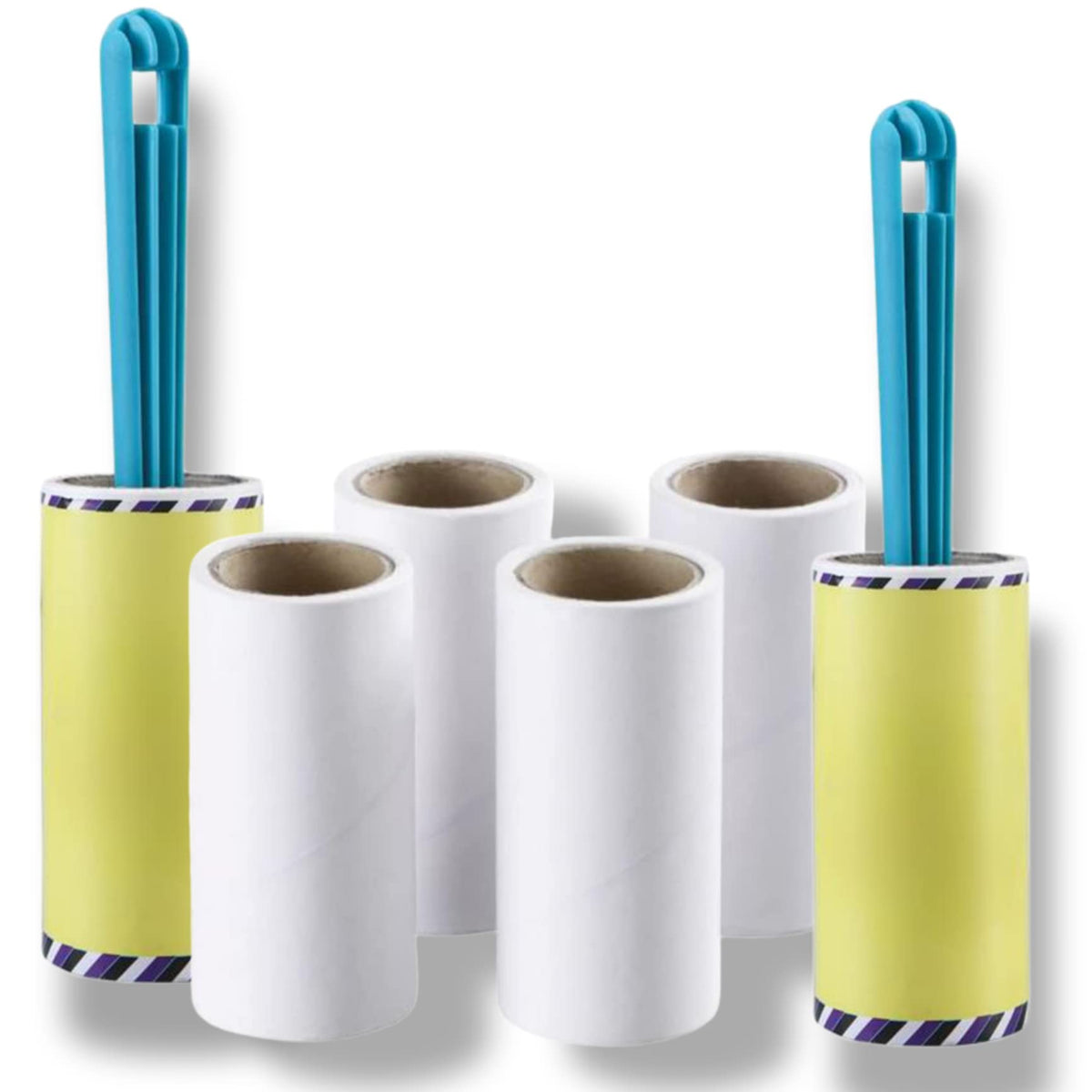 Homestic Pack of 4 Lint Remover | Super Sticky Lint Roller | Easy | Lint Roller for Clothes | Lint Roller for Pet Hair | 60 Sheets (1 Roller + 2 Replacement Rolls)