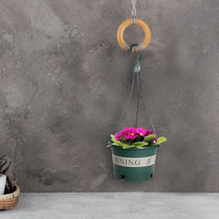 Homestic Flower Pot|Hanging Pots for Plants Balcony Railing|Small|Green
