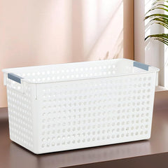 Urbane Home Shelf Baskets 17.5 cm Height | Plastic Storage Basket for Kitchen Fruits Vegetables Toys | Multipurpose Utlility | Attractive Design | White