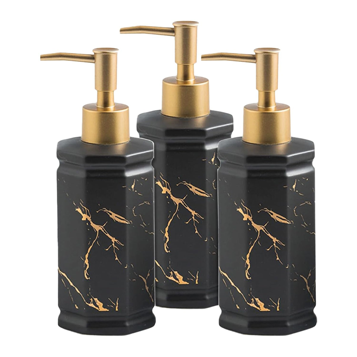 Kuber Industries Liquid Soap Dispenser | Handwash Soap Dispenser | Soap Dispenser for Wash Basin | Shampoo Dispenser Bottle | Bathroom Dispenser Bottle | 18 Piece | Pack of 6 | 350 ml | Black