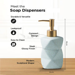 Homestic Liquid Soap Dispenser | Handwash Soap Dispenser | Soap Dispenser for Wash Basin | Shampoo Dispenser Bottle | Bathroom Dispenser Bottle | 300 ML | Green