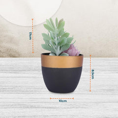 Kuber Industries Artificial Plants for Home Décor|Natural Looking Indoor Fake Plants with Pot|Artificial Flowers for Decoration-Pack of 2 (Green)