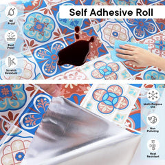 Homestic PET Wallpaper for Walls Living Room I Self-Adhesive, Oilproof, Heat Resistant and Waterproof I DIY Floral Design Wall Sticker I Pack of 1 Roll, 60cmx300cm