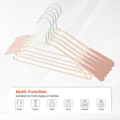 Kuber IndustriesPP Cloth Hanger Set of 30 With Zinc Plated Steel Hook (Pink)