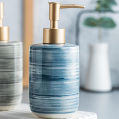Heart Home Liquid Soap Dispenser | Handwash Soap Dispenser | Soap Dispenser for Wash Basin | Shampoo Dispenser Bottle | Bathroom Dispenser Bottle | 350 ML | Blue