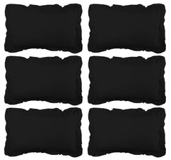 Kuber Industries 6 Piece Cotton Pillow Cover Set-18"x27" (Black) Luxury Pillow Covers-KUBMART03199