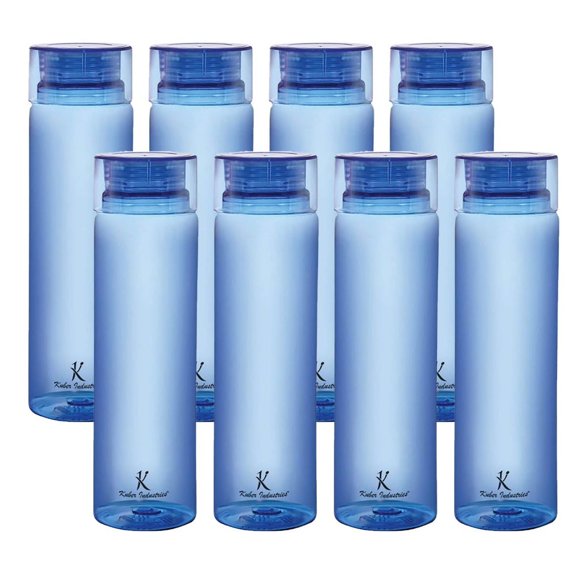 Kuber Industries BPA Free Plastic Water Bottles | Breakproof, Leakproof, Food Grade PET Bottles | Water Bottle for Kids & Adults | Plastic Bottle Set of 4 |Blue (Pack of 2)