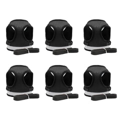 Kuber Industries Pack Of 6 Reflective Dog Harness With Adjustable Leash|Breathable Polyester Mesh Fabric|Large Size|HT-844|Comfortable No-Pull Grip|Quick Release Buckles|Easy On-Easy Off Harness|Black