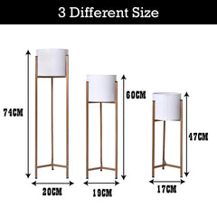 Urbane Home Planter | Plant Stand for Living Room | Plant Stand for Home | Planter Pot Stand for Outdoor | Gamla Stand for Home | Metal Floor Tall Indoor Plant Stand | Set of 3 | White