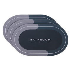 Kuber Industries Bath Mat | PVC Bathroom Mat | Shower Bath Mat | Floor Tub Mat | Diatom Mud Oval Mat | Anti-Skid Shower Bathroom Mat | CF-220802 |Pack of 3| Brown