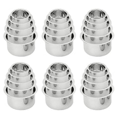 Kuber Industries Set of 5 Stainless Steel Tope Set (800ml, 1L, 1.4L, 1.9L and 2.4L) I Gas Stove and Induction Compatible I Triply Tope I Heavy Duty Gauge (Pack of 6)