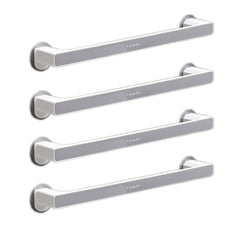 Kuber Industries (Set of 4) Self-Adhesive Bathroom Towel Holder & Hanger - Rod & Stand for Kitchen, Washroom without Drilling - Grey