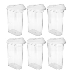 Kuber Industries Plastic Dispenser Kitchen Set|Smooth Sliding Mouth/Lid Mechanism|Food Grade Plastic, Durable & safe|Container for Kitchen Storage Set of 3|750ml, Transparent with White Lid(Pack Of 2)